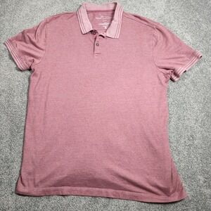 Marc Anthony Mens Red Heathered Short Sleeve Polo Shirt Size Large